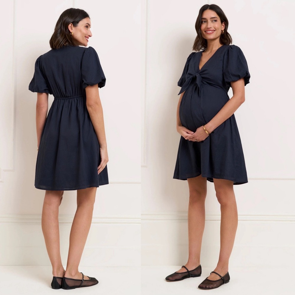 Seraphine Blue 100% Cotton Nursing Dress Navy Blue US 6 UK 10